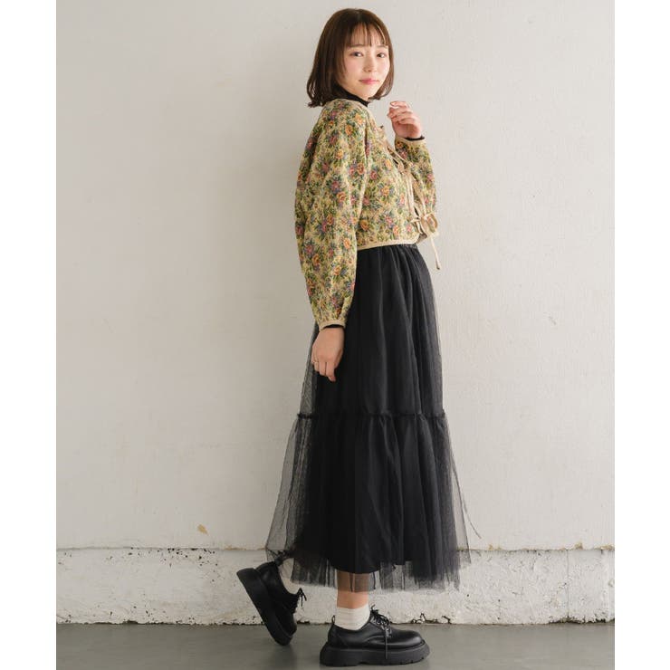 チュール切替SK 【レトロガール】チュールスカート/ロングスカート/フェミニン | RETRO GIRL | 詳細画像22 