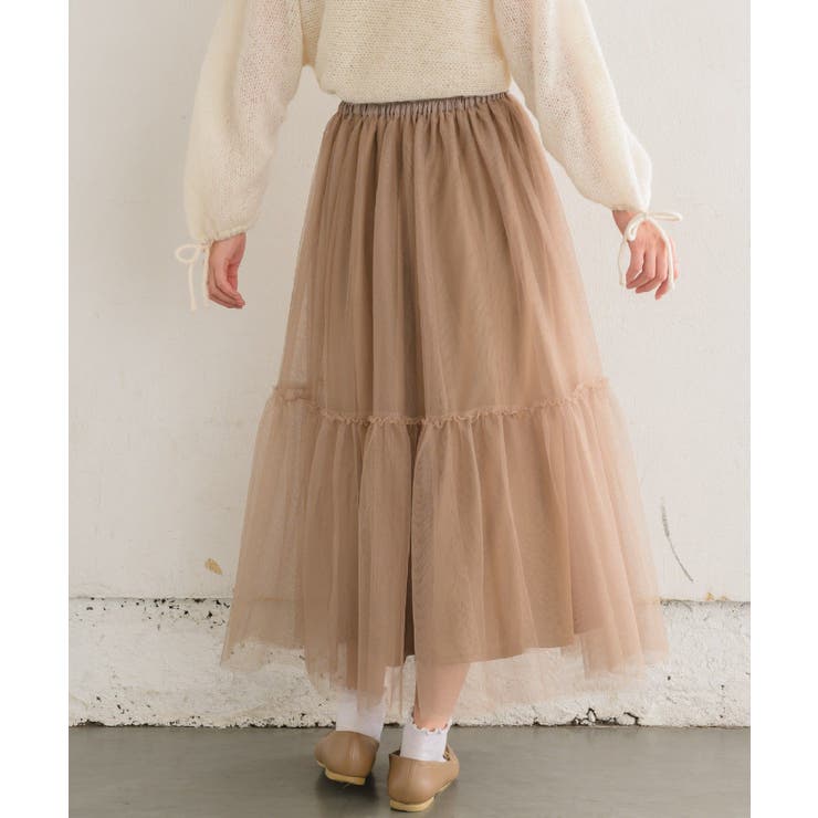 チュール切替SK 【レトロガール】チュールスカート/ロングスカート/フェミニン | RETRO GIRL | 詳細画像27 