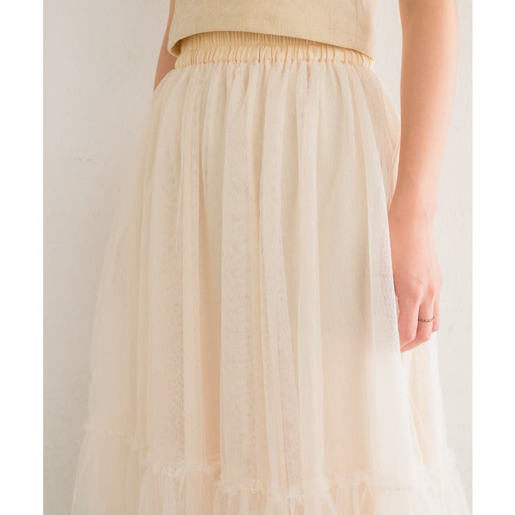 チュール切替SK 【レトロガール】チュールスカート/ロングスカート/フェミニン | RETRO GIRL | 詳細画像7 