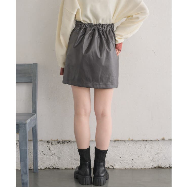 ドット釦FレザーミニSK | RETRO GIRL | 詳細画像19 