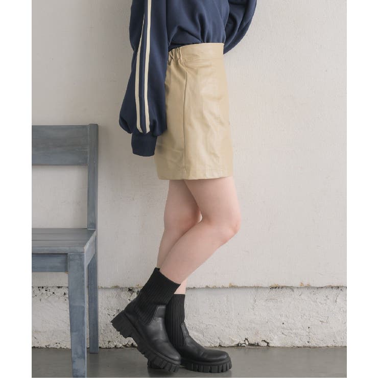 ドット釦FレザーミニSK | RETRO GIRL | 詳細画像25 