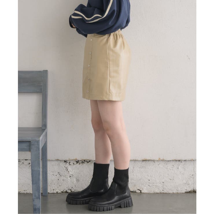 ドット釦FレザーミニSK | RETRO GIRL | 詳細画像26 