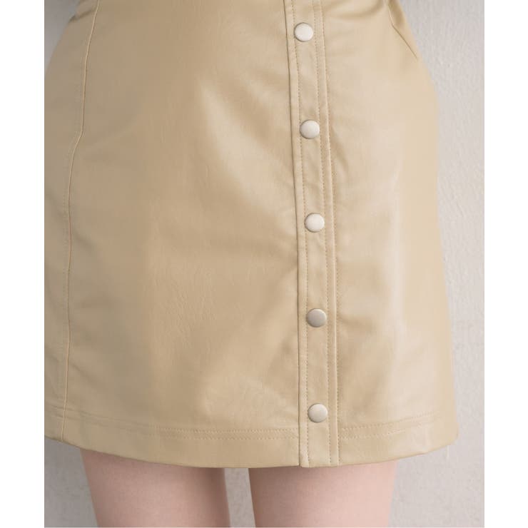 ドット釦FレザーミニSK | RETRO GIRL | 詳細画像30 