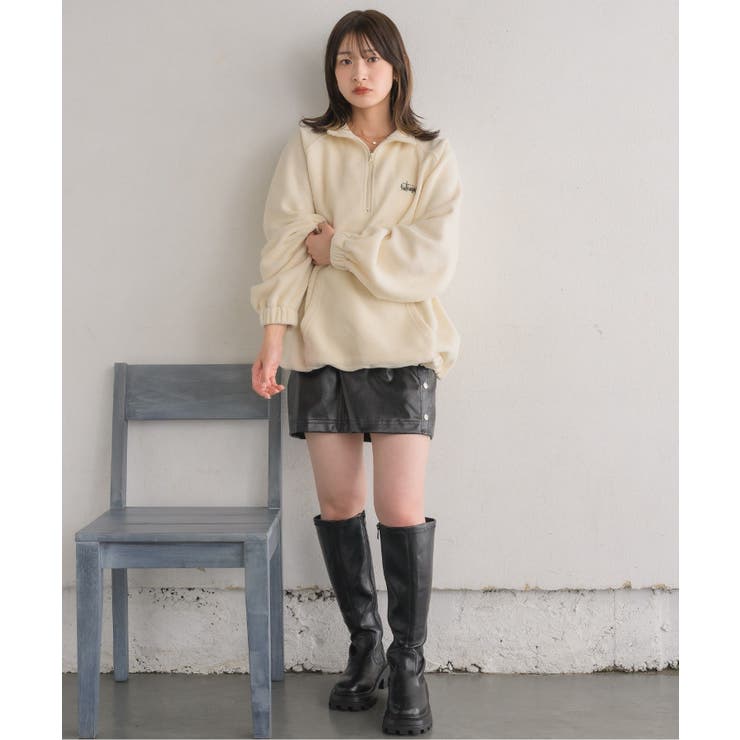 ドット釦FレザーミニSK | RETRO GIRL | 詳細画像6 