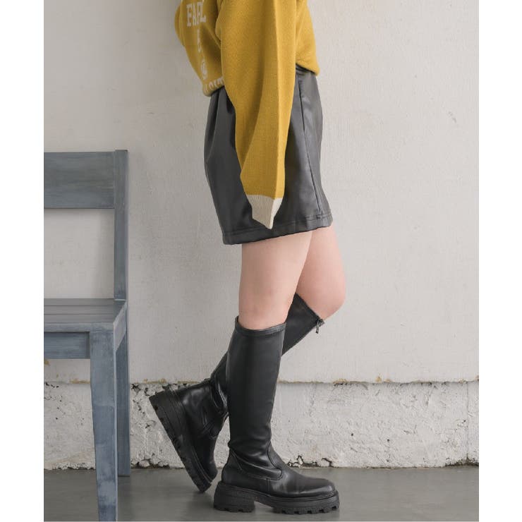 ドット釦FレザーミニSK | RETRO GIRL | 詳細画像9 