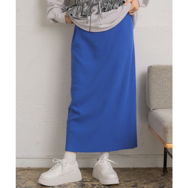 BLU0 | リブニットSK | RETRO GIRL