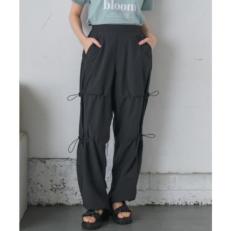 BLK1 | ドロストナイロンパンツ | RETRO GIRL