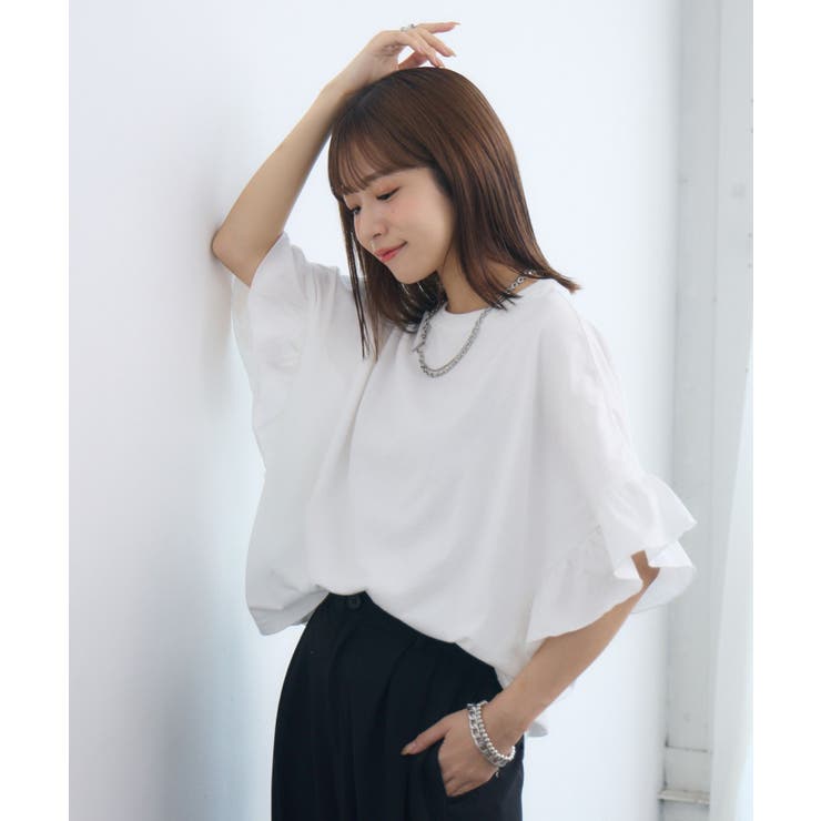 WHT2 | フリルsleeve T-shirt | RETRO GIRL