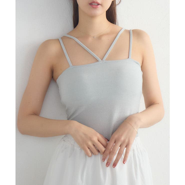 P/GRY | 【新色追加】カップ付ホルターキャミ | RETRO GIRL