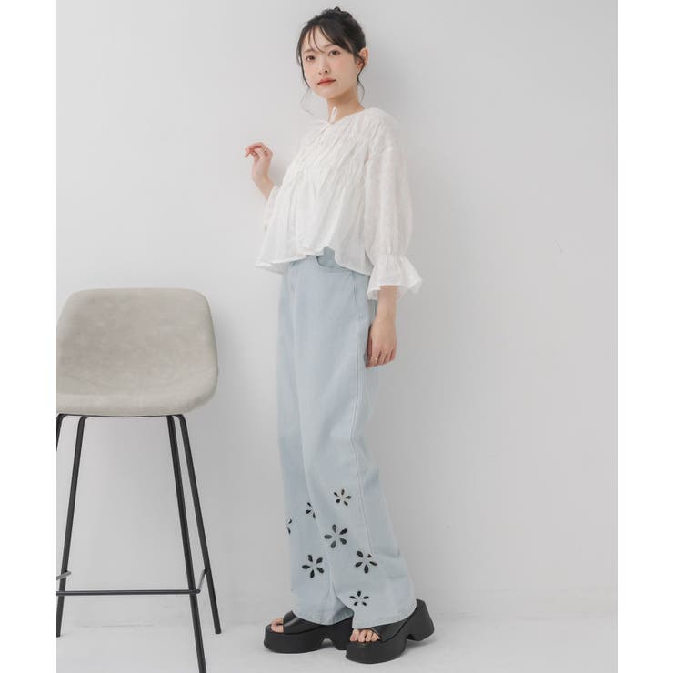 カットワークデニムPT | RETRO GIRL | 詳細画像19 