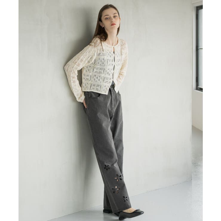 カットワークデニムPT | RETRO GIRL | 詳細画像4 