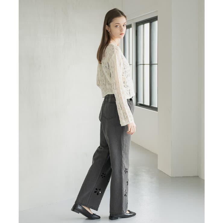 カットワークデニムPT | RETRO GIRL | 詳細画像5 