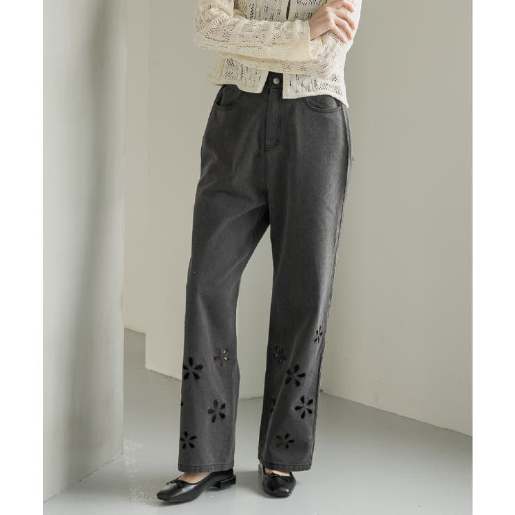 カットワークデニムPT | RETRO GIRL | 詳細画像6 