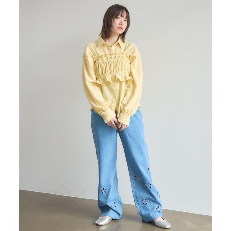 カットワークデニムPT | RETRO GIRL | 詳細画像9 