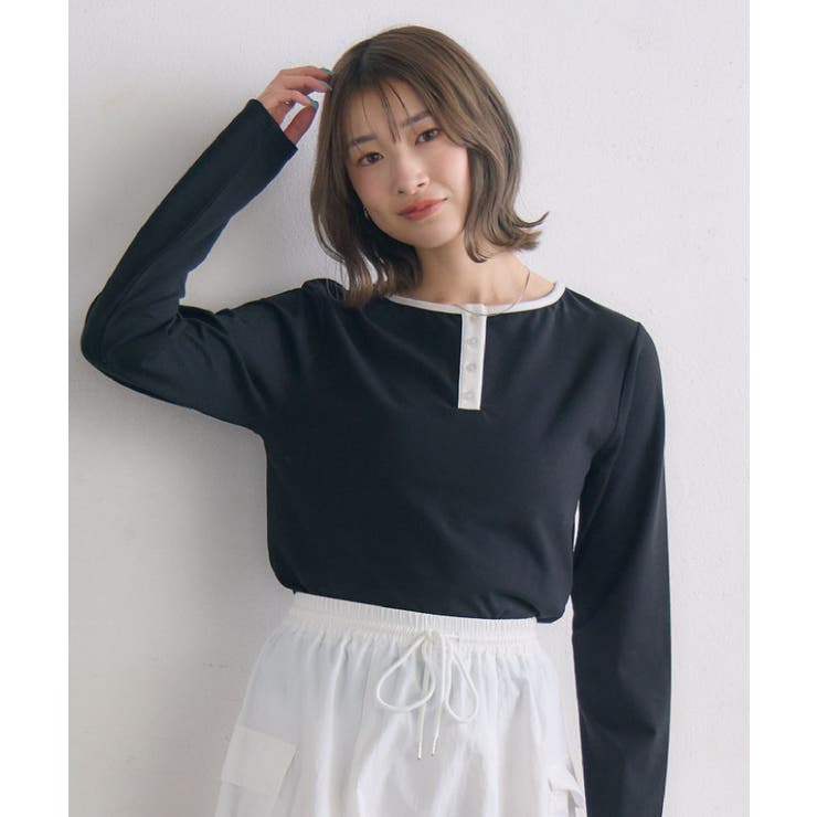 BLK1 | ヘンリーネックカットソー | RETRO GIRL