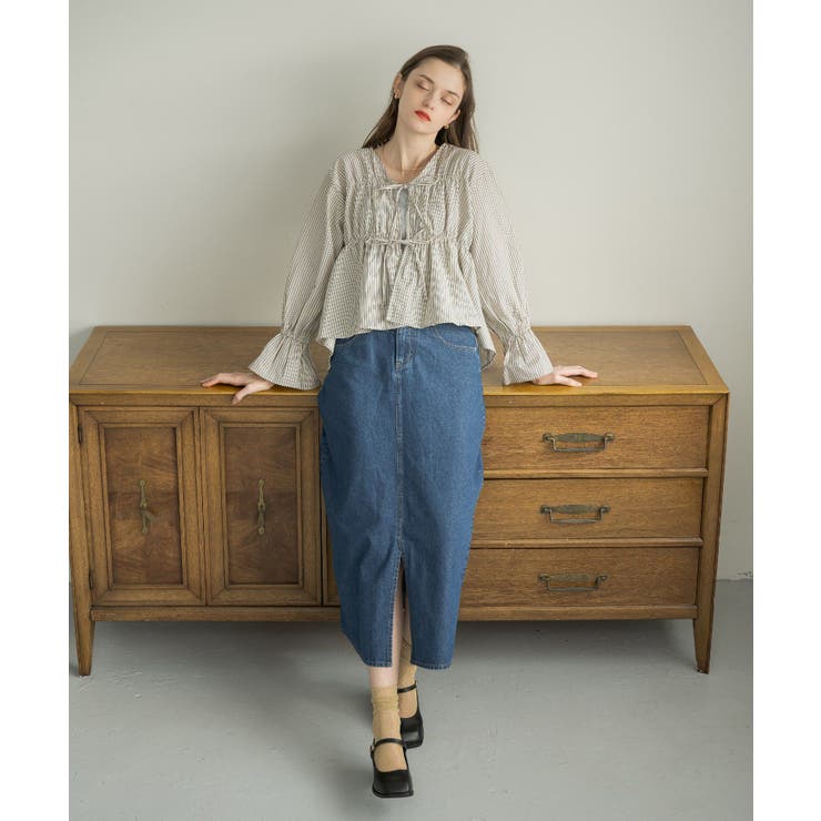 フリンジ切替デニムSK | RETRO GIRL | 詳細画像2 