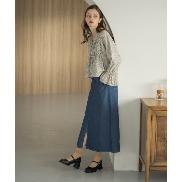 フリンジ切替デニムSK | RETRO GIRL | 詳細画像3 