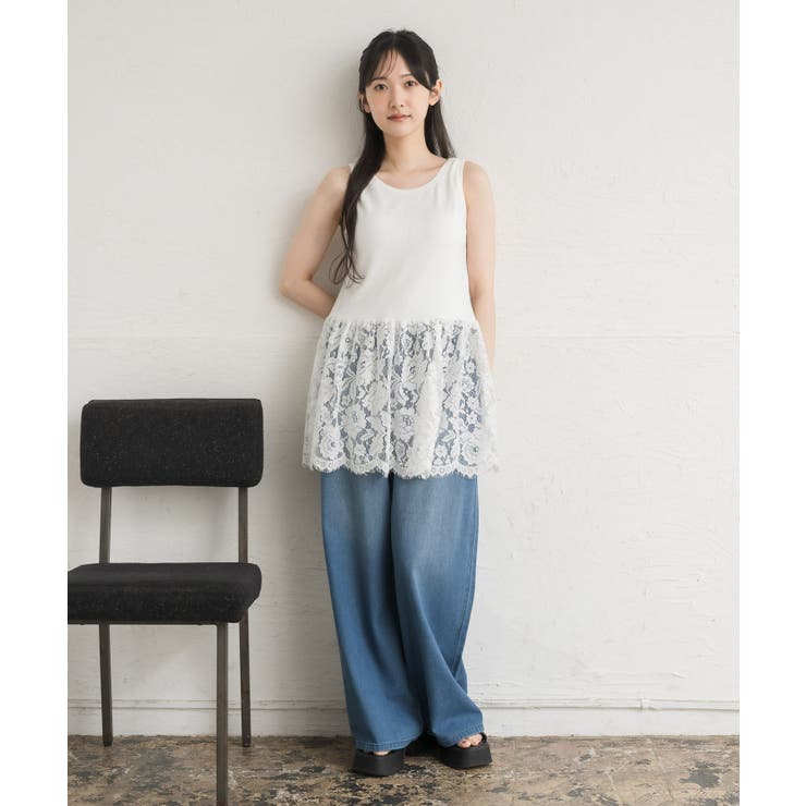 レース切替レイヤードタンク | RETRO GIRL | 詳細画像3 