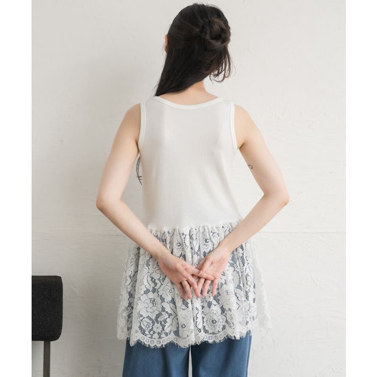 レース切替レイヤードタンク | RETRO GIRL | 詳細画像9 