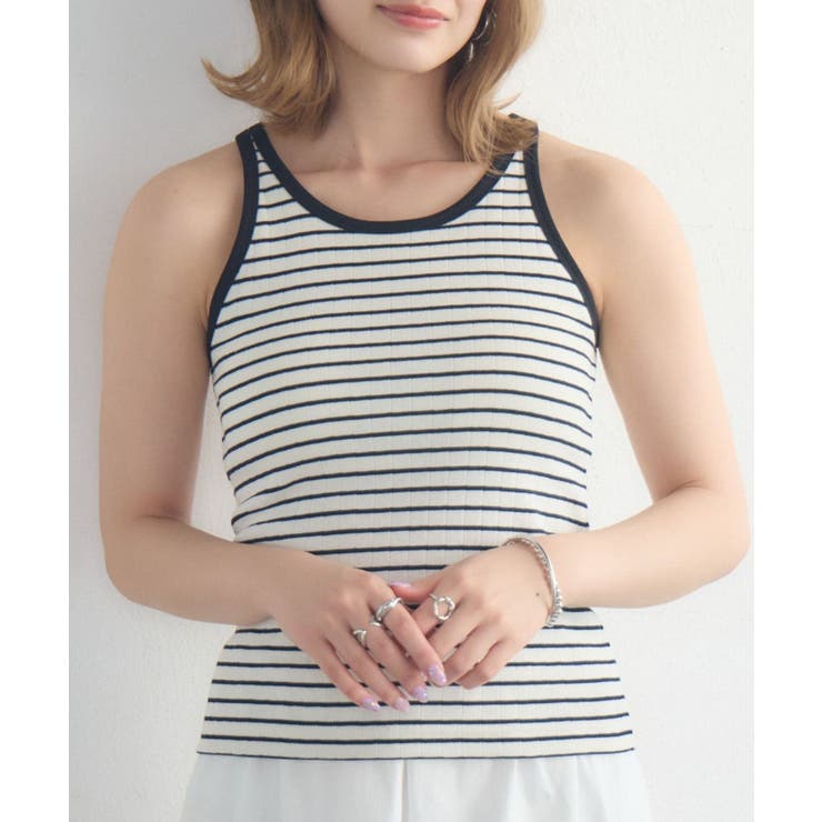 P/WHT | カップ付アメスリタンクトップ | RETRO GIRL