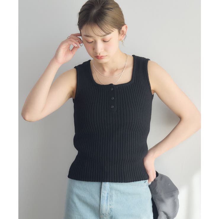 BLK1 | ヘンリーネックNTタンク | RETRO GIRL