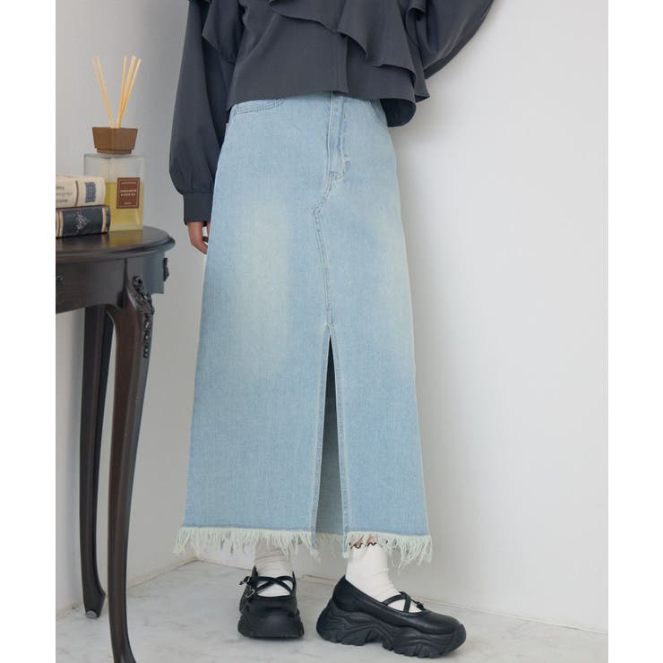 裾フリンジデニムSK | RETRO GIRL | 詳細画像1 