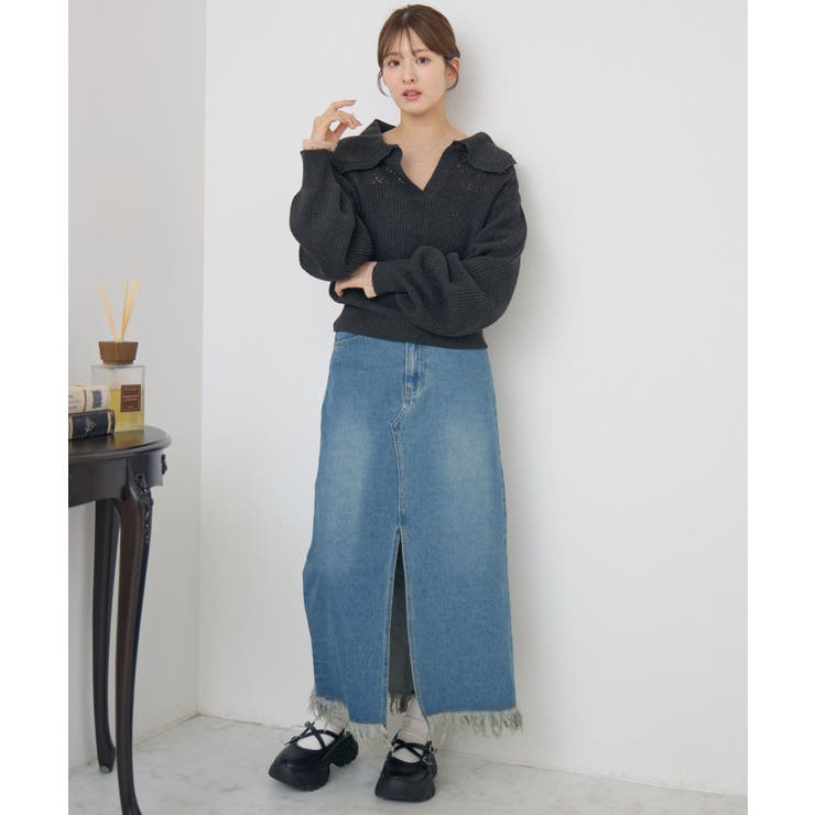 裾フリンジデニムSK | RETRO GIRL | 詳細画像14 