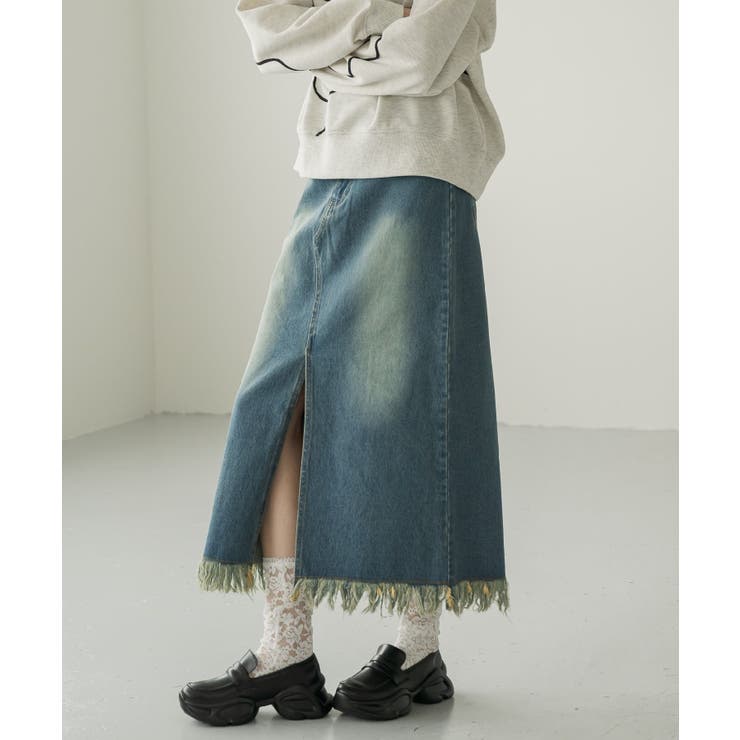 裾フリンジデニムSK | RETRO GIRL | 詳細画像3 
