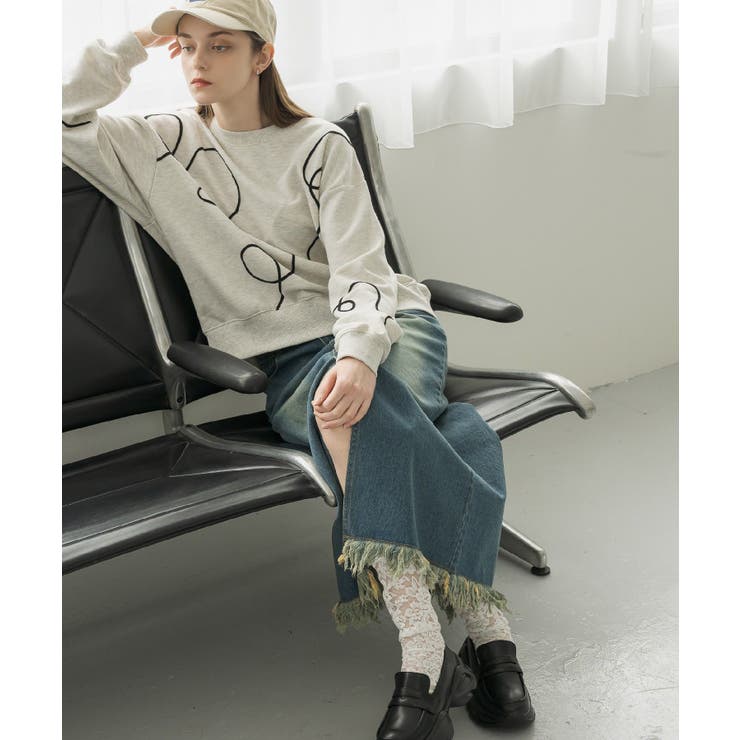 裾フリンジデニムSK | RETRO GIRL | 詳細画像4 