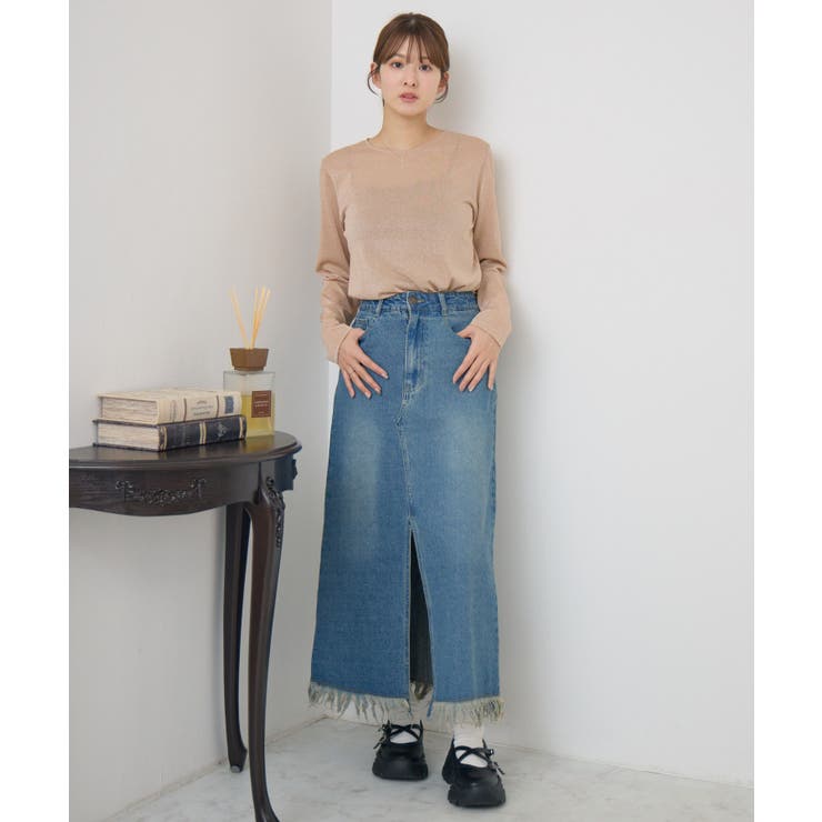 裾フリンジデニムSK | RETRO GIRL | 詳細画像6 