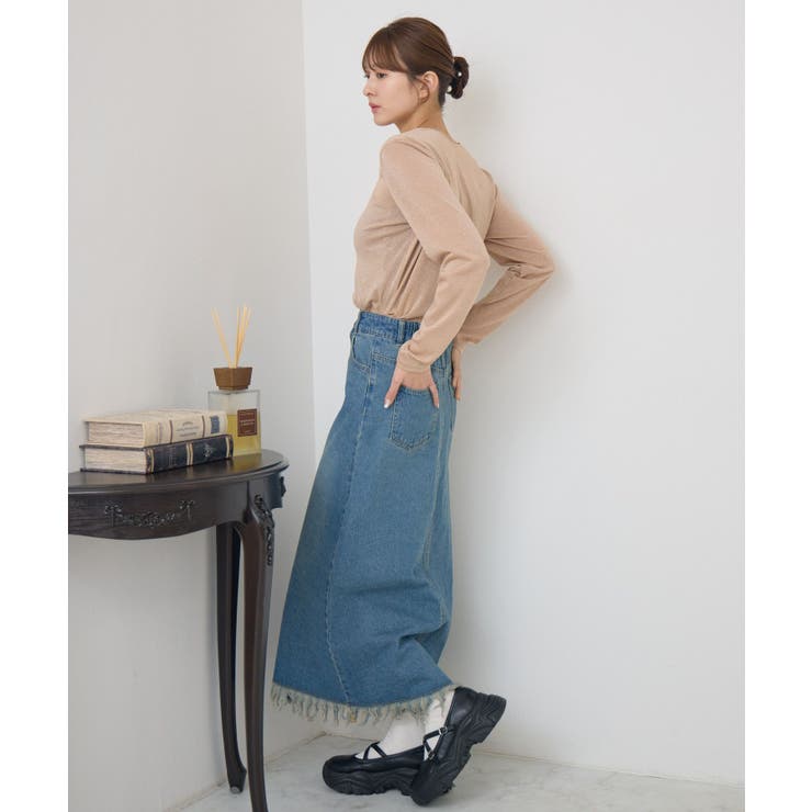 裾フリンジデニムSK | RETRO GIRL | 詳細画像8 