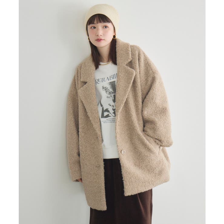 【WEB限定】ループボアテーラードコート | RETRO GIRL | 詳細画像21 