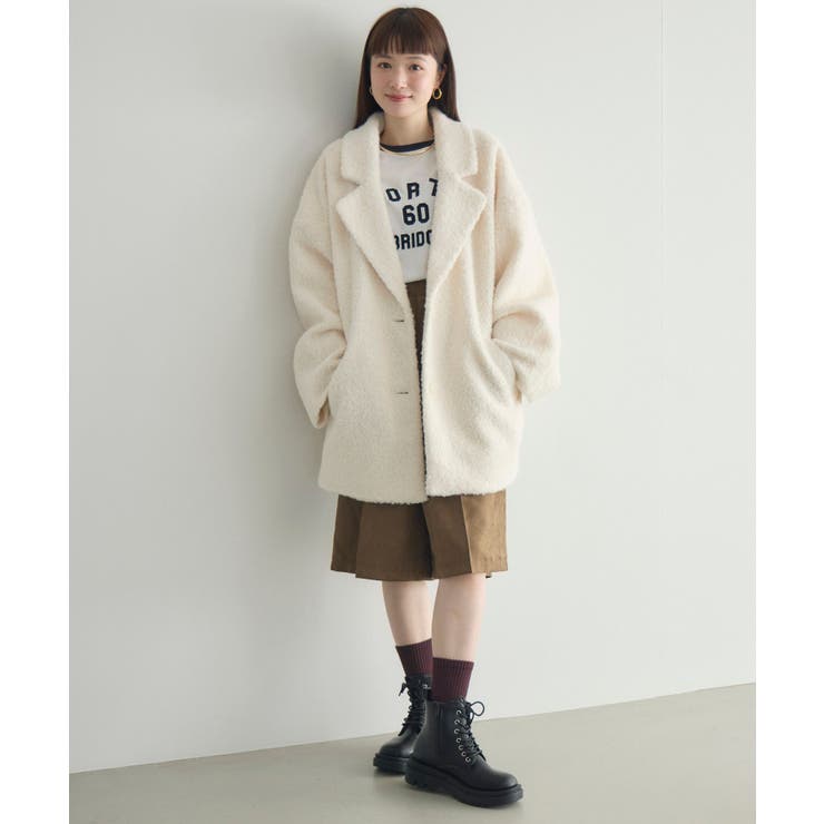 【WEB限定】ループボアテーラードコート | RETRO GIRL | 詳細画像26 