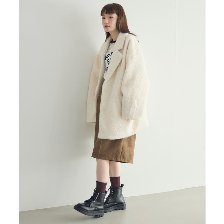 【WEB限定】ループボアテーラードコート | RETRO GIRL | 詳細画像28 