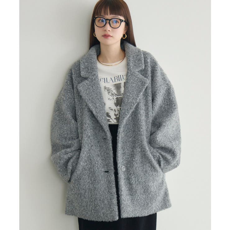 GRY2 | 【WEB限定】ループボアテーラードコート | RETRO GIRL