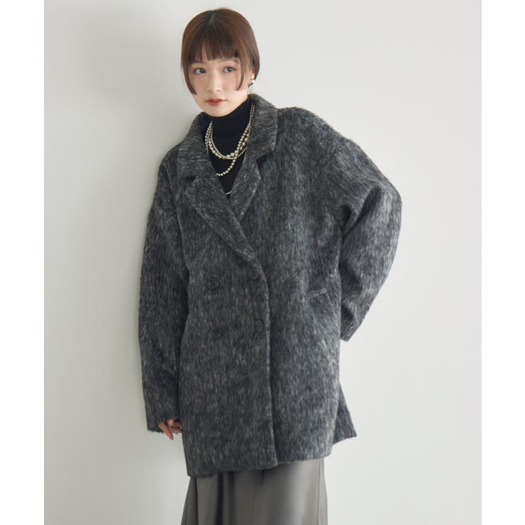 【WEB限定】シャギーダブルブレストコート | RETRO GIRL | 詳細画像12 