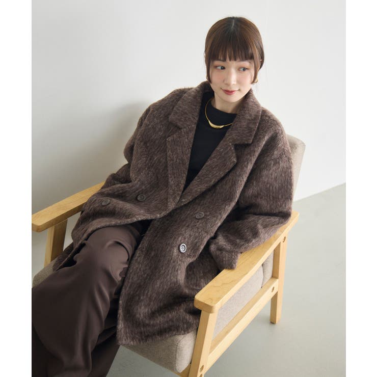 【WEB限定】シャギーダブルブレストコート | RETRO GIRL | 詳細画像25 