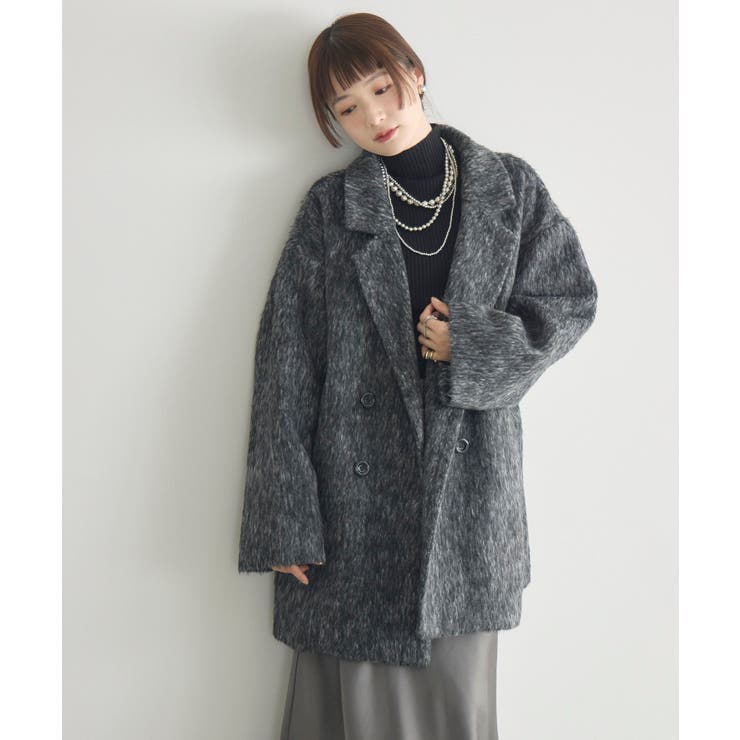 【WEB限定】シャギーダブルブレストコート | RETRO GIRL | 詳細画像7 