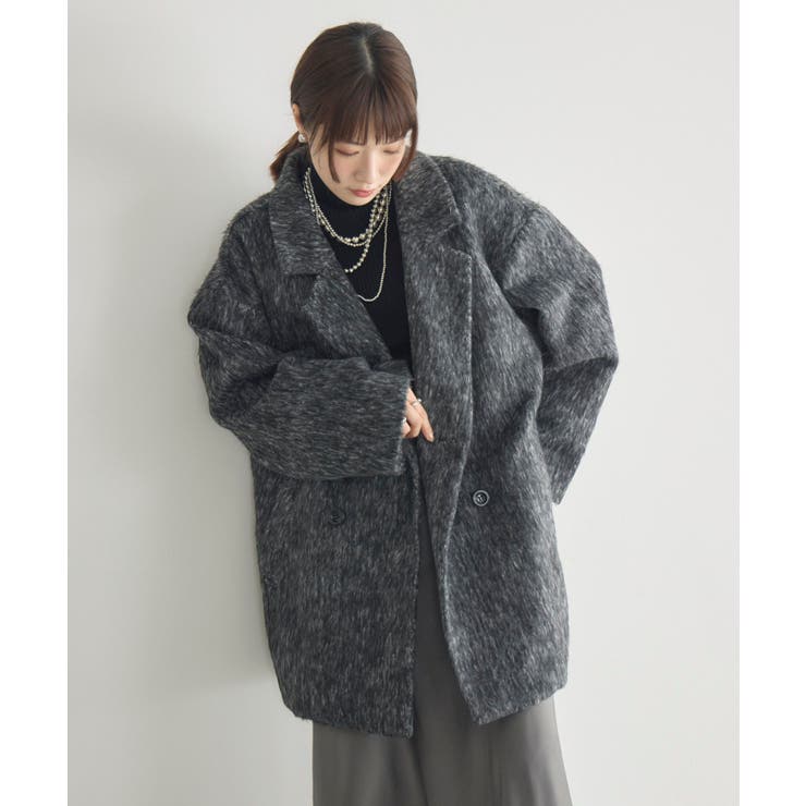 【WEB限定】シャギーダブルブレストコート | RETRO GIRL | 詳細画像8 