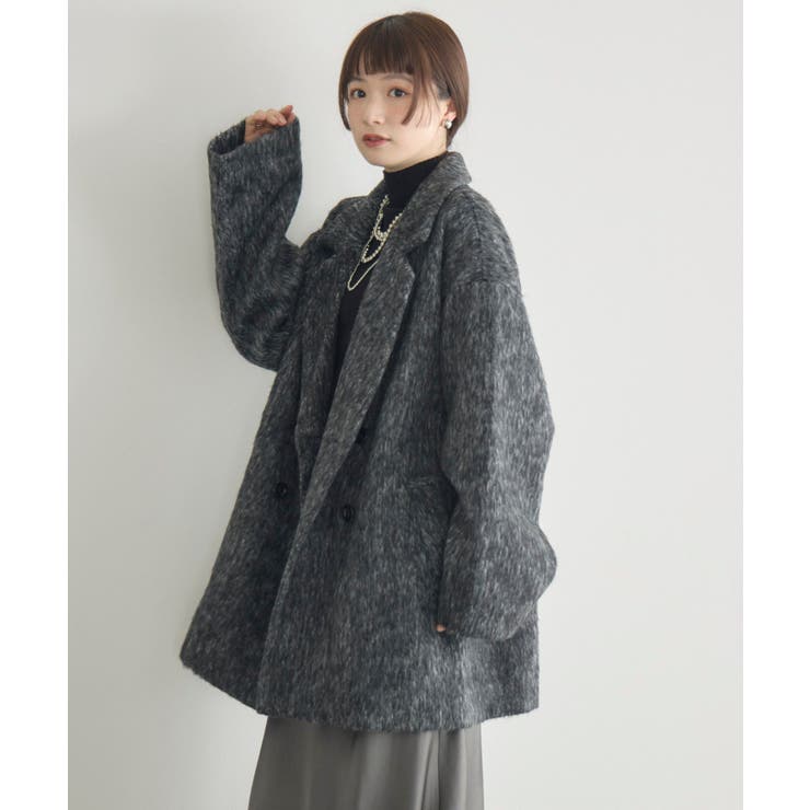 【WEB限定】シャギーダブルブレストコート | RETRO GIRL | 詳細画像9 