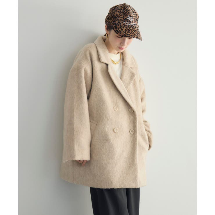 WHT3 | 【WEB限定】シャギーダブルブレストコート | RETRO GIRL