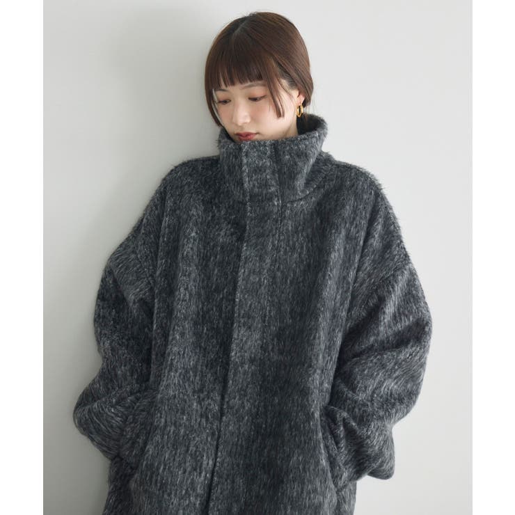 WEB限定】シャギースタンドカラーコート[品番：RTGW0009625]｜RETRO