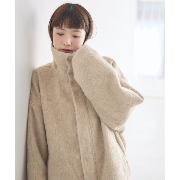 【WEB限定】シャギースタンドカラーコート | RETRO GIRL | 詳細画像2 