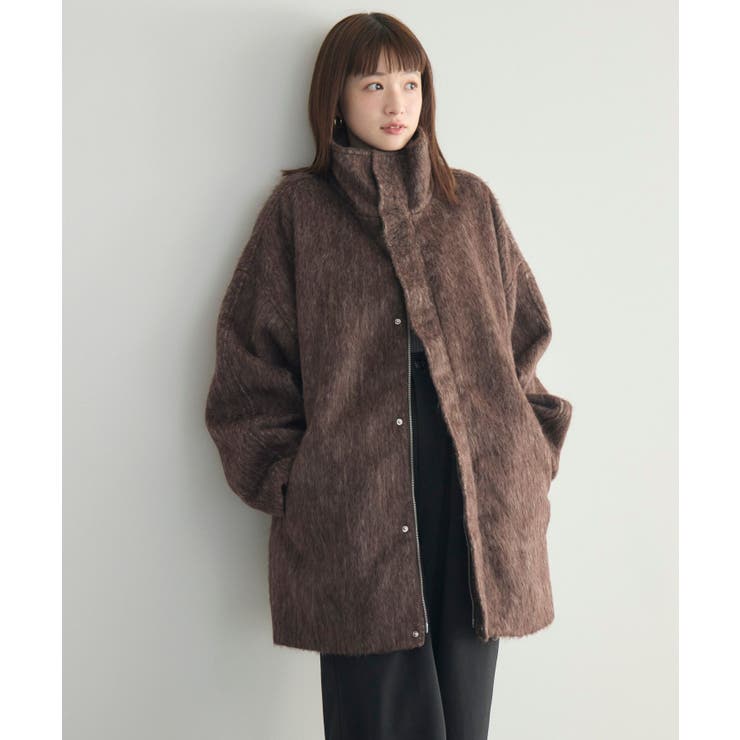 WEB限定】シャギースタンドカラーコート[品番：RTGW0009625]｜RETRO