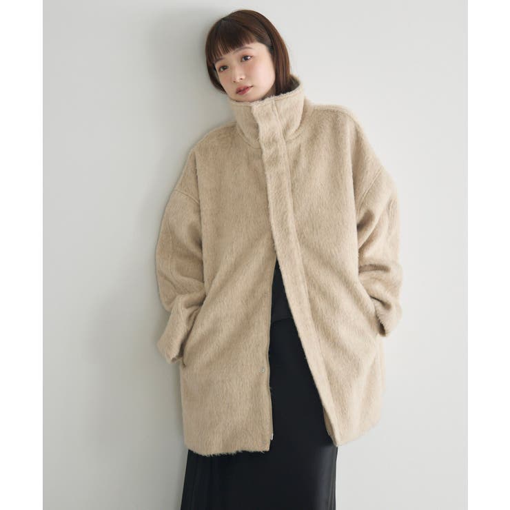 【WEB限定】シャギースタンドカラーコート | RETRO GIRL | 詳細画像3 