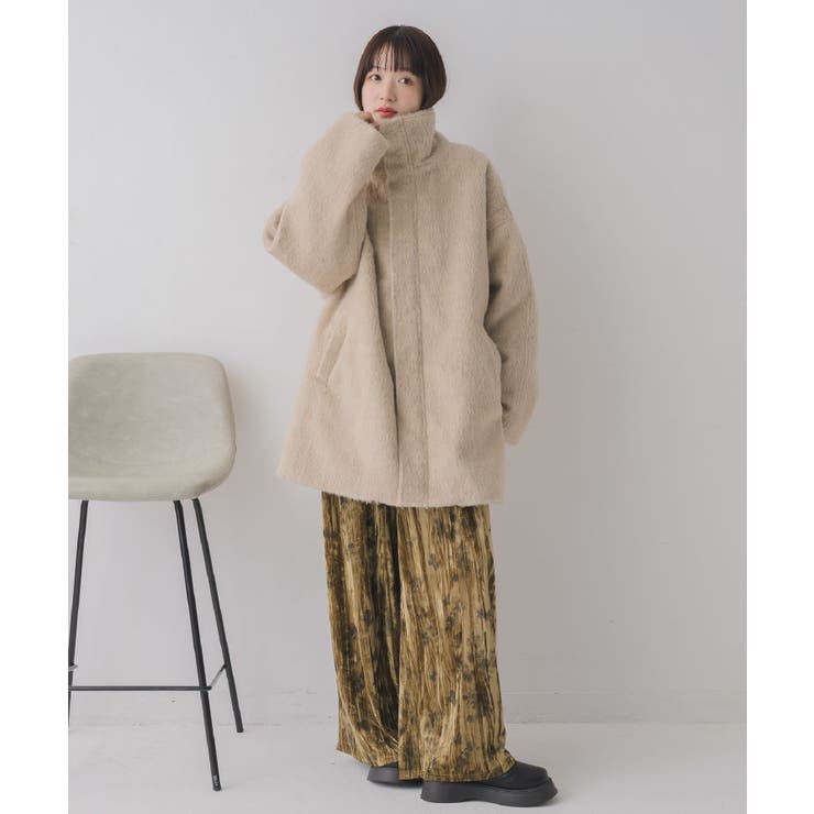 【WEB限定】シャギースタンドカラーコート | RETRO GIRL | 詳細画像32 