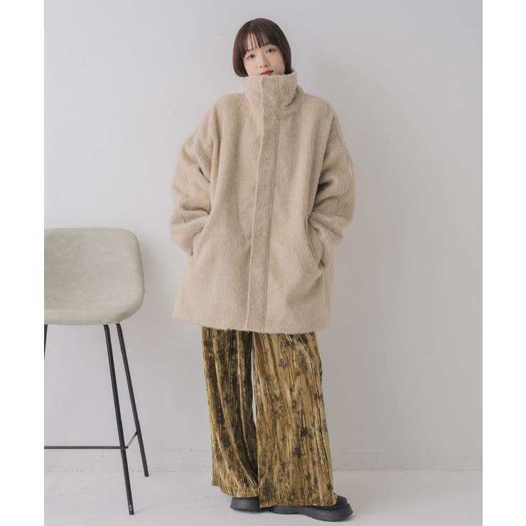 WEB限定】シャギースタンドカラーコート[品番：RTGW0009625]｜RETRO