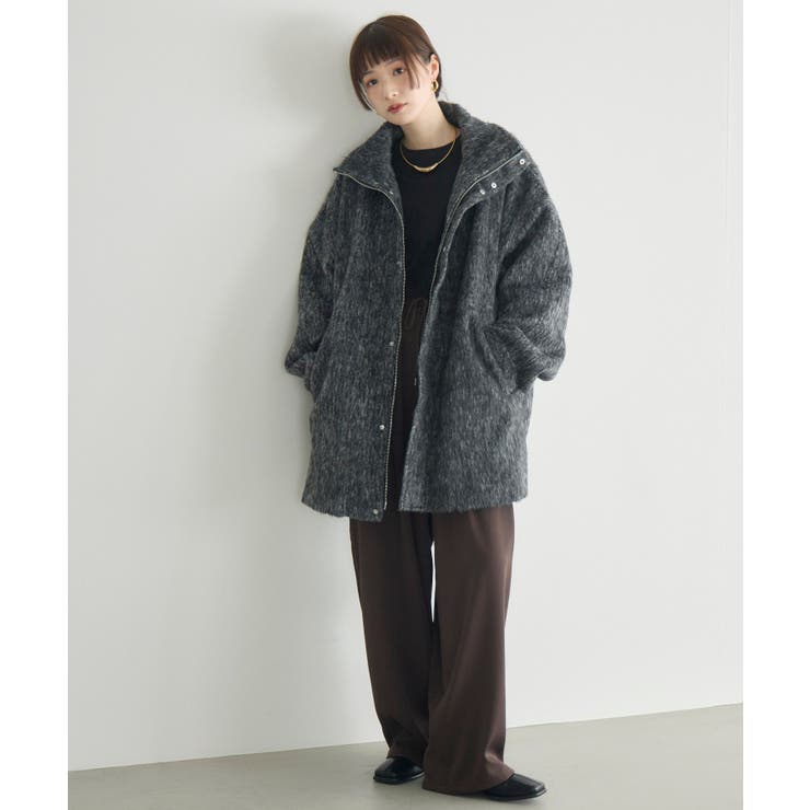 WEB限定】シャギースタンドカラーコート[品番：RTGW0009625]｜RETRO