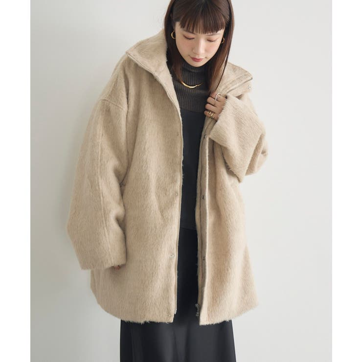 WEB限定】シャギースタンドカラーコート[品番：RTGW0009625]｜RETRO