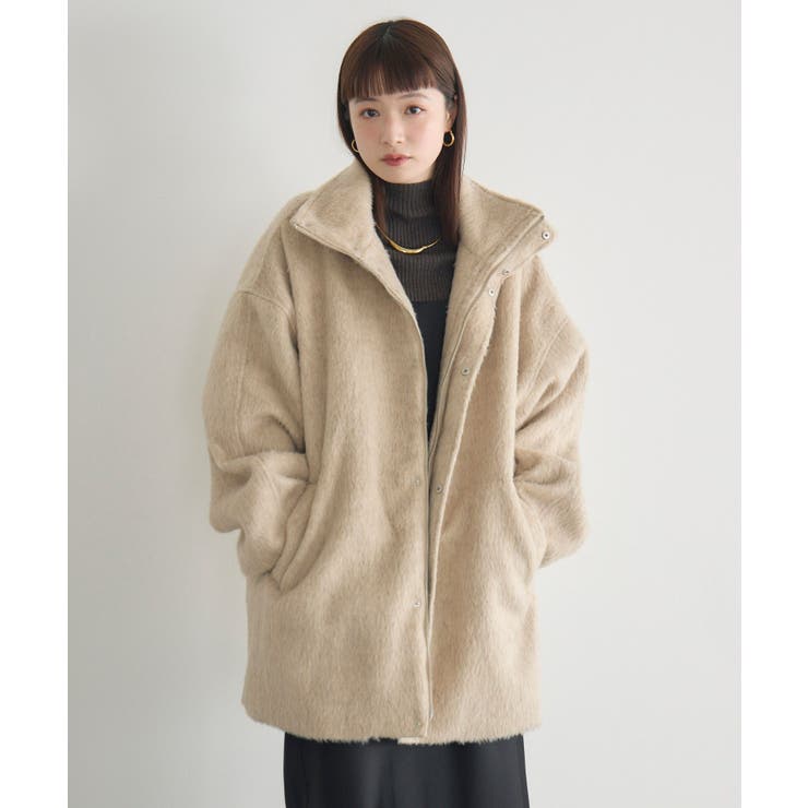 【WEB限定】シャギースタンドカラーコート | RETRO GIRL | 詳細画像9 